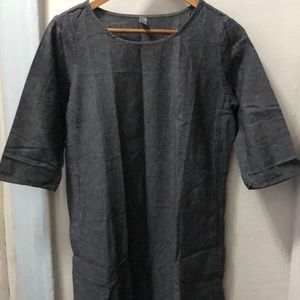 Mid Shirt Dress with elbow length sleeves